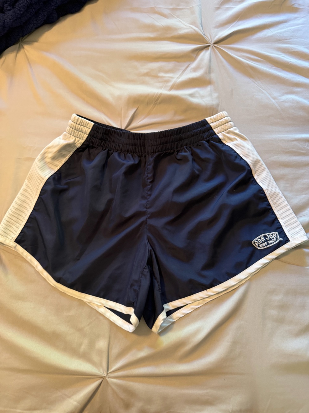Women’s Ron Jon  Navy Athletic Shorts with White Trim